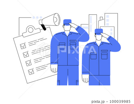 Compulsory military service abstract concept vector illustration. 100039985