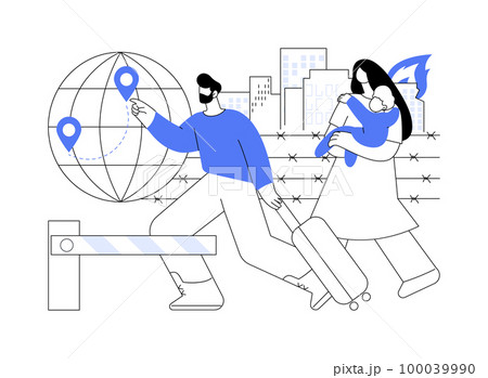 Refugees abstract concept vector illustration. Refugees abstract concept vector illustration. 100039990