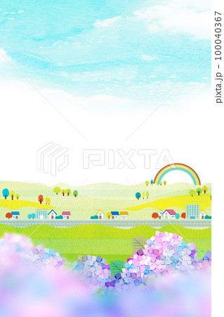 紫陽花の背景素材 バックイメージ 紫陽花の背景素材 バックイメージ 100040367