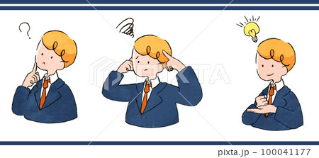 おしゃれでかわいい手書き風ビジネスマンのイラストセット (疑問,不思議,悩む,困る,閃く,思いつく) おしゃれでかわいい手書き風ビジネスマンのイラストセット (疑問,不思議,悩む,困る,閃く,思いつく) 100041177