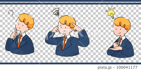おしゃれでかわいい手書き風ビジネスマンのイラストセット (疑問,不思議,悩む,困る,閃く,思いつく) おしゃれでかわいい手書き風ビジネスマンのイラストセット (疑問,不思議,悩む,困る,閃く,思いつく) 100041177