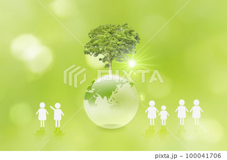 地球環境保護と人々の暮らし。樹木の成長 100041706
