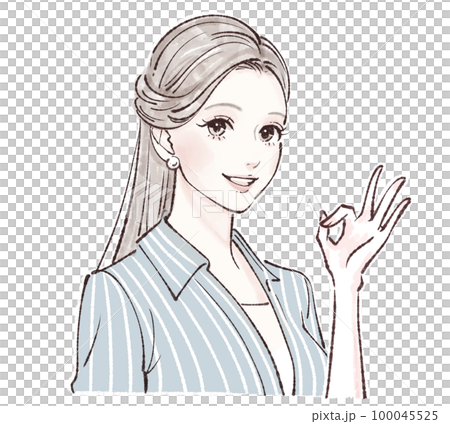 Female illustration material 100045525