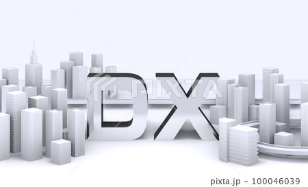 都市景観背景(DX化インフォグラフィック) 100046039