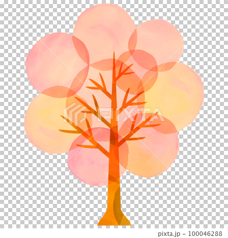 紅樹與水彩觸感秋葉枯葉秋/冬 100046288