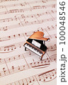 アンティークピアノと楽譜 100048546