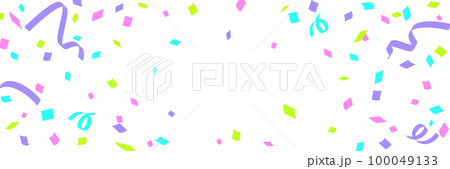 カラフルな紙吹雪が舞うおしゃれな背景素材 100049133