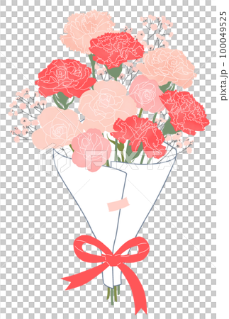 カーネーションとミニバラの花束 100049525