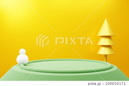 3d rendering of green podium with yellow background. Christmas concept. Scene for advertising, technology, show, poster, banner, cosmetic, fashion, Kid, nursery. New Year Illustration. Product display 3d rendering of green podium with yellow background. Christmas concept. Scene for advertising, technology, show, poster, banner, cosmetic, fashion, Kid, nursery. New Year Illustration. Product display 100050171