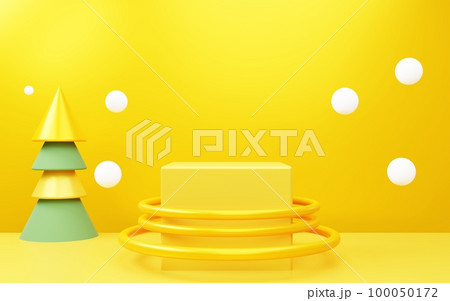 3d rendering of Yellow abstract bright background. Christmas concept. Scene for advertising, technology, show, poster, banner, cosmetic, fashion, Kid, nursery. New Year Illustration. Product display 3d rendering of Yellow abstract bright background. Christmas concept. Scene for advertising, technology, show, poster, banner, cosmetic, fashion, Kid, nursery. New Year Illustration. Product display 100050172