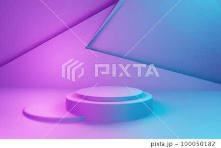3d rendering of purple and blue abstract geometric background. Cyberpunk concept. Scene for advertising, technology, showcase, banner, cosmetic, fashion, business. Sci-Fi Illustration. Product display 3d rendering of purple and blue abstract geometric background. Cyberpunk concept. Scene for advertising, technology, showcase, banner, cosmetic, fashion, business. Sci-Fi Illustration. Product display 100050182