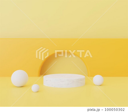 3d rendering of podium minimal abstract geometric yellow background. Scene for advertising design, cosmetic ads, showcase, presentation, technology, food, fashion, kid. Illustration. Product display 3d rendering of podium minimal abstract geometric yellow background. Scene for advertising design, cosmetic ads, showcase, presentation, technology, food, fashion, kid. Illustration. Product display 100050302