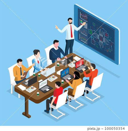 3D isometric Artificial intelligence concept with People discussion of the Artificial intelligence responsibly in order to benefit people and society. Vector illustration EPS 10 3D isometric Artificial intelligence concept with People discussion of the Artificial intelligence responsibly in order to benefit people and society. Vector illustration EPS 10 100050354