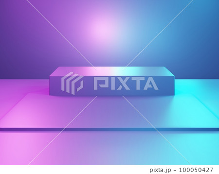 3d rendering of purple and blue abstract geometric background. Cyberpunk concept. Scene for advertising, technology, showcase, banner, cosmetic, fashion, business. Sci-Fi Illustration. Product display 3d rendering of purple and blue abstract geometric background. Cyberpunk concept. Scene for advertising, technology, showcase, banner, cosmetic, fashion, business. Sci-Fi Illustration. Product display 100050427