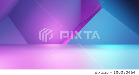 3d rendering of purple and blue abstract geometric background. Cyberpunk concept. Scene for advertising, technology, showcase, banner, cosmetic, fashion, business. Sci-Fi Illustration. Product display 3d rendering of purple and blue abstract geometric background. Cyberpunk concept. Scene for advertising, technology, showcase, banner, cosmetic, fashion, business. Sci-Fi Illustration. Product display 100050464