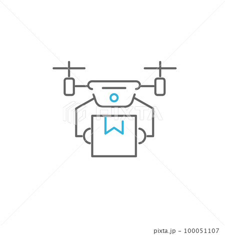 ドローンによる配達サービスのイメージアイコン素材 100051107