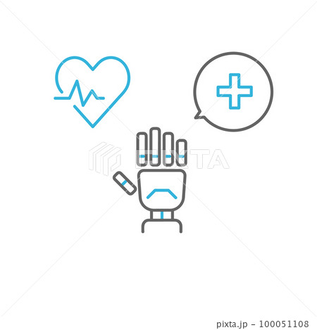 医療領域のAIサービスのイメージアイコン素材 100051108