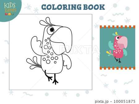 Color picture vector illustration. Coloring game for preschool and school kids Color picture vector illustration. Coloring game for preschool and school kids 100051875