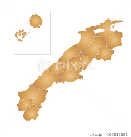 島根県と市町村地図 島根県と市町村地図 100052061