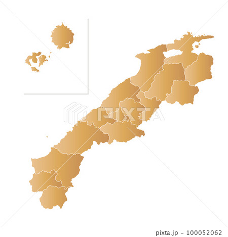 島根県と市町村地図 島根県と市町村地図 100052062