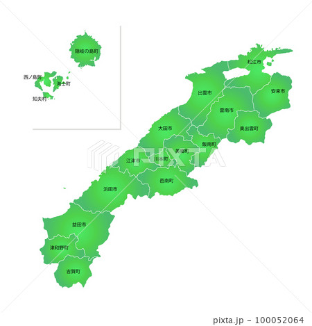 島根県と市町村地図 100052064