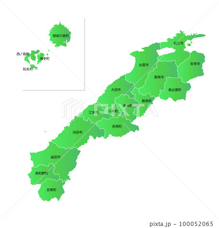 島根県と市町村地図 島根県と市町村地図 100052065