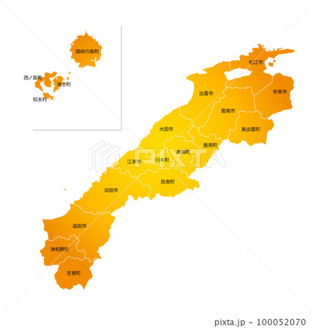 島根県と市町村地図 島根県と市町村地図 100052070