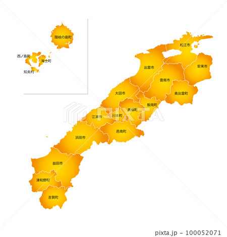 島根県と市町村地図 島根県と市町村地図 100052071