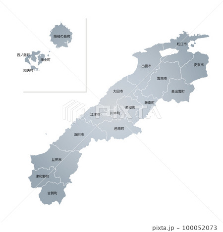 島根県と市町村地図 100052073