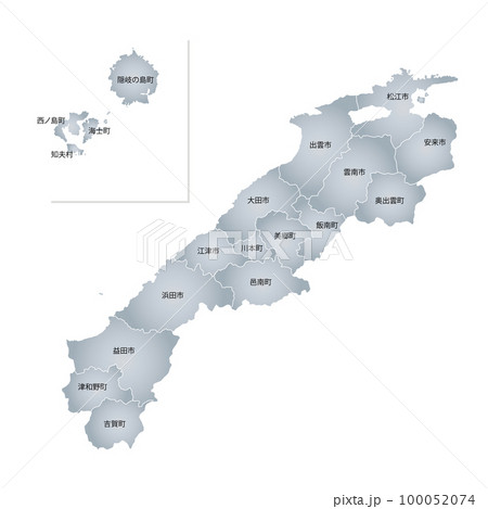 島根県と市町村地図 100052074