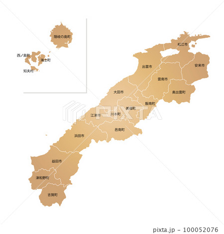 島根県と市町村地図 100052076