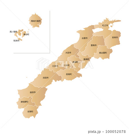 島根県と市町村地図 100052078