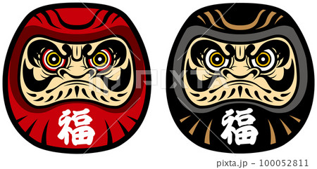 怒った顔のダルマ 2体セット 100052811