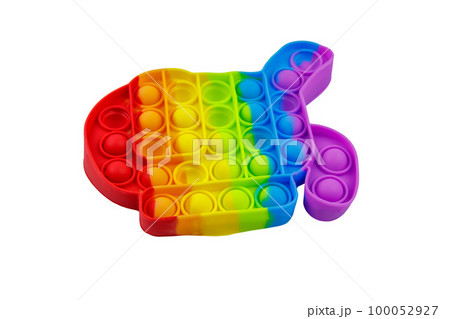Colorful pop it antistress toy isolated on white background Colorful pop it antistress toy isolated on white background 100052927