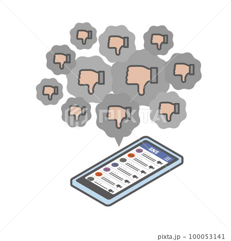 SNSのコメント欄がバッドサインで埋まるイメージ 100053141