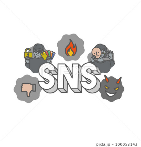 SNSのネガティブイメージ（誹謗中傷・なりすまし・詐欺・炎上・バッドサイン） 100053143