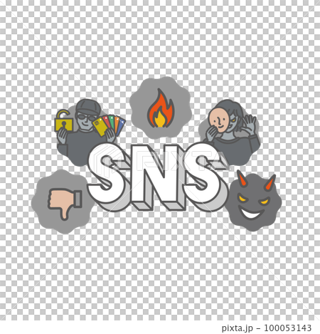 SNSのネガティブイメージ（誹謗中傷・なりすまし・詐欺・炎上・バッドサイン） 100053143