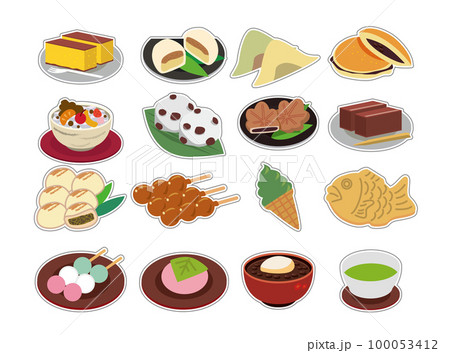 和菓子　食べ物　イラストセット 100053412