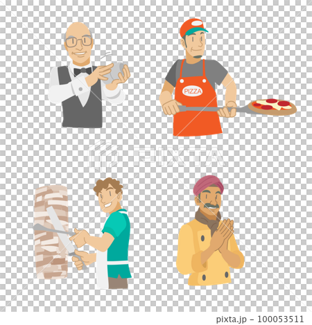 飲食店で働く外国人の素材 100053511