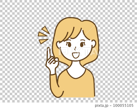 ナイスアイデアひらめいた女性_思いつき 100055105