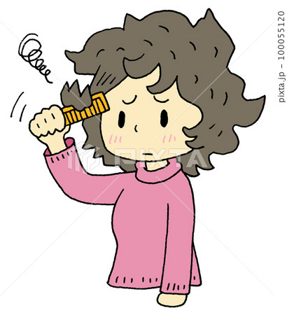 くせ毛　女性 100055120