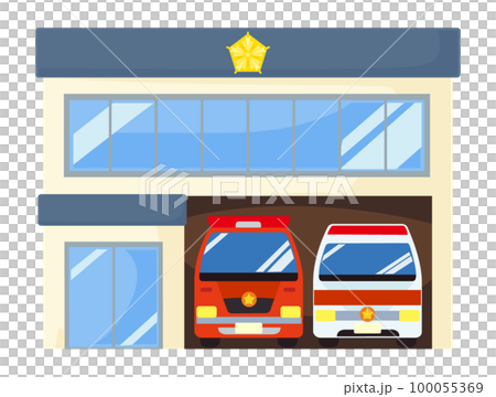 Cute illustration of fire_station (fire station) (vector illustration) Cute illustration of fire_station (fire station) (vector illustration) 100055369