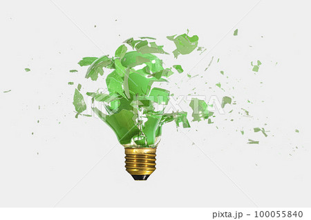 broken green bulb broken green bulb 100055840