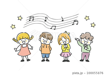 歌を歌う子供たち 100055876