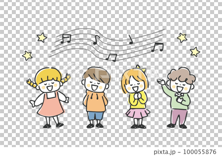 歌を歌う子供たち 100055876