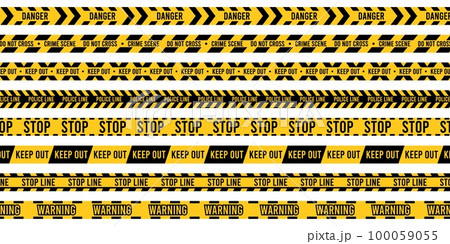 Crime scene ribbon. Warning danger caution...のイラスト素材 [100059055] - PIXTA