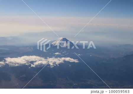飛行機からの富士山 飛行機からの富士山 100059563
