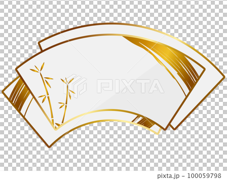 Japanese-style fan-shaped frame white & gold Japanese-style fan-shaped frame white & gold 100059798