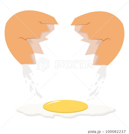 Broken egg shell vector  with yolk vector Broken egg shell vector  with yolk vector 100062237