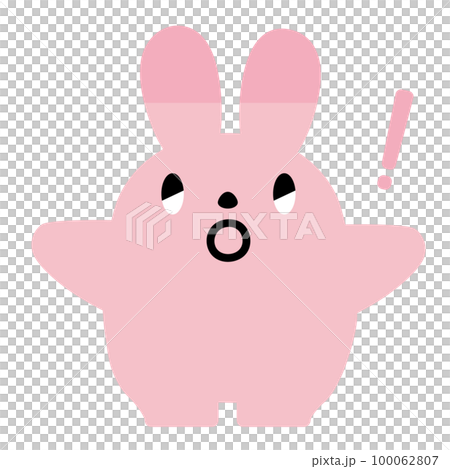 うさぎのイラスト_びっくり_手を広げる 100062807